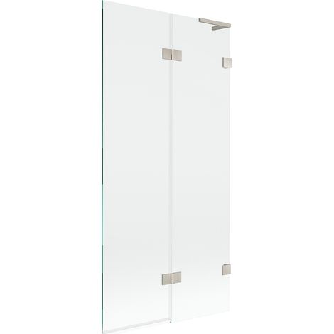 Mexen Lunar L 2-flügelige Duschwand rechts 90 x 150 cm, transparent, gebürstetes Nickel - 897L-090-100-97-00-P (1/5)