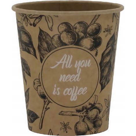 Bicchieri di carta per caffè 300 ml kraft 50 pezzi catering per bevande grill (1/4)