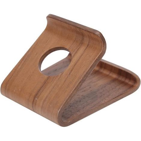 Tablet Stand, Double-Sided Walnut Desktop Tablet Stand, Office Hardware, Light Walnut Color (1/4)