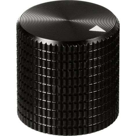 TRU COMPONENTS TC-11613844  Drehknopf mit Knopfmarkierung Schwarz (Ø x H) 17 mm x 17 mm Aluminium 1