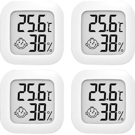 4. Room Thermometer, Mini LCD Digital Hygrometer, Easy-to-Use Indoor Thermometer, Multifunctional Humidity Thermometer (1/4)
