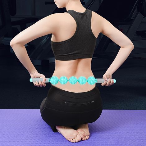 Muskelroller-Massage-Entspannungs-Yoga-Faszienstab mit 5 Noppenkugeln für Sport und Fitness (1/5)