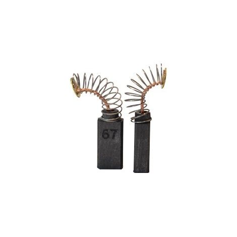 Juego de 2 carbones adaptables para Bosch. Dimensiones: 6,35 x 6,35 x 14,5 mm.
