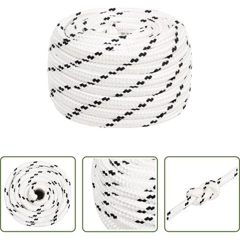 Polyesterseil - Bootsseil Geflochten Weiß 16 mmx25 m Polyester (1/5)