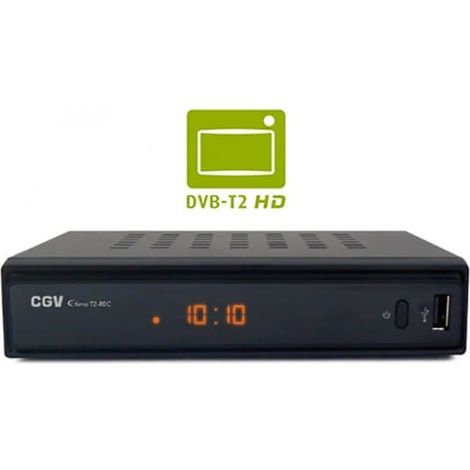Récepteur Enregistreur Décodeur TNT HD Double Tuner CGV Etimo 2T-c + Câble HDMI 4K - Chaînes de la TNT Française & Allemande (1/2)