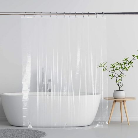 Rideau De Douche - EVA - 183 X 183 Cm - 12 Oeillets Métalliques - Transparent - 1 Piece (1/5)
