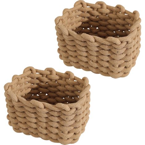 Cet ensemble comprend deux paniers de rangement carrés coton tissé,à la fois esthétiques et pratiques pour le rangement,ce qui les (1/5)