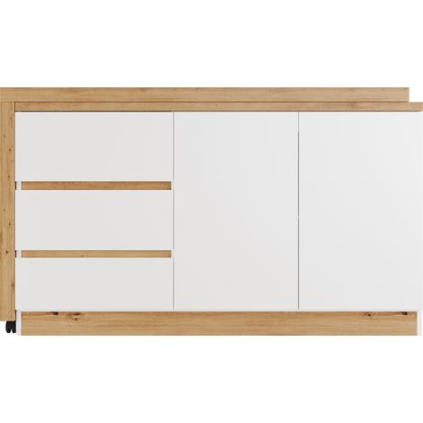 Escritorio plegable multifuncional con ruedas y almacenaje 120 x 50 x 78 cm blanco y roble (1/5)