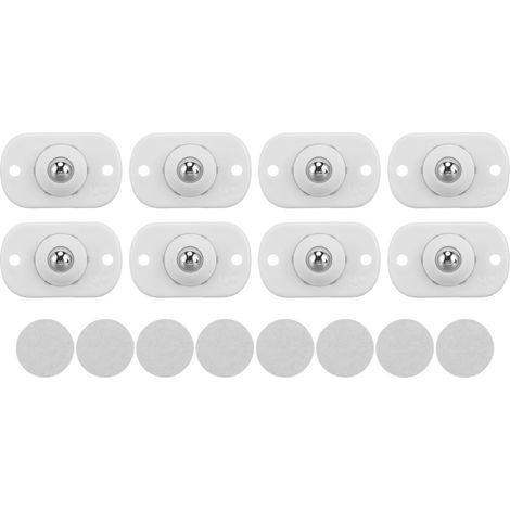 8 pièces roulettes auto-adhésives rouleaux d'appareils de cuisine rotatifs à 360 degrés universels mini petits curseurs en acier inoxydable pour meubles blanc (1/5)