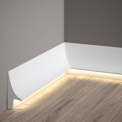 PROVISTON  LED Sockelleiste  Kunststoff  40 x 93 x 2000 mm  Weiß  Indirekte Beleuchtung  Wohndekoration (1/5)