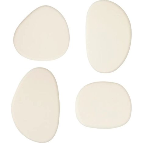 Atmosphera – Lot de 4 patères organiques 10cm en MDF ivoire – Support jusqu'à 3 kg – Décoration murale tendance – Pour espaces modernes