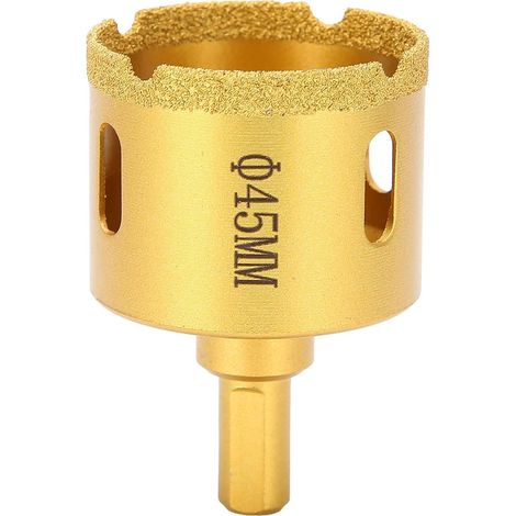 Foret diamant brasé 45 mm pour marbre, verre, céramique, carrelage, scie cloche, kit de scie cloche diamant pour perceuse électrique manuelle (1/5)