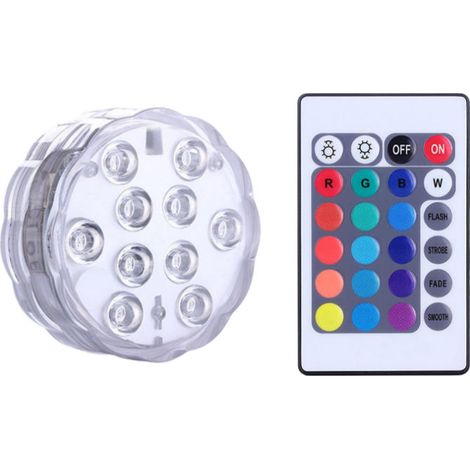 Lampe LED Submersible RGB avec Télécommande pour Piscine Vase Aquarium Étanche Multicolore Décoration Fête