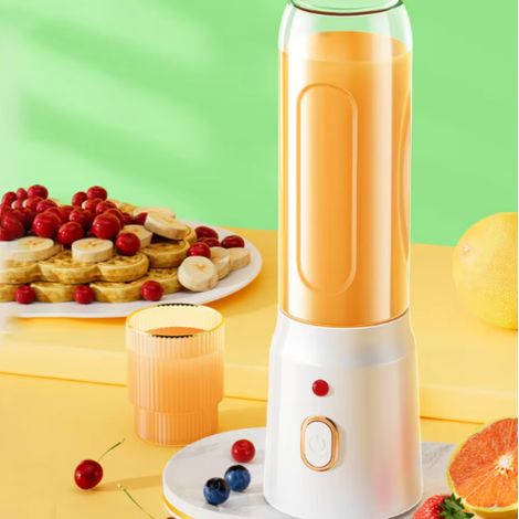 Batidora eléctrica portátil de 450 ml, exprimidor inalámbrico recargable por USB de 40 W, motor potente, vaso para zumo. (1/3)