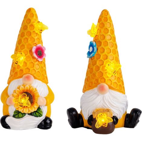 Lot de 2 Lampes Solaires Décoratives en Plastique avec LED et Capteur Crépusculaire 17 cm - PANGIVO (1/5)