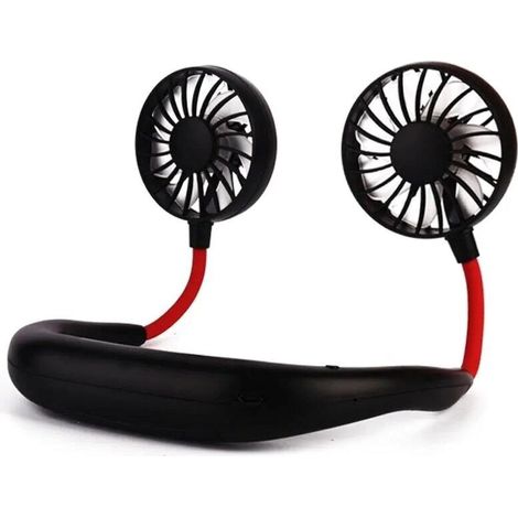 Ventilateur de cou portable, ventilateur de tête rafraîchissant rechargeable par USB, rotation libre à 360° (1/4)