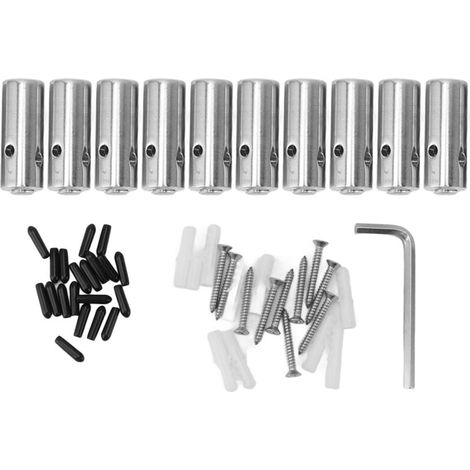 Kit de treillis pour plantes grimpantes d'extérieur, système de fixation par câble en acier inoxydable, 10 supports pour murs végétaux (1/5)