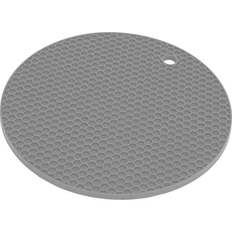 Nappe de Protection Silicone Épaisse pour Micro-ondes, Tapis Isolant Alimentaire Gris en Forme Ronde