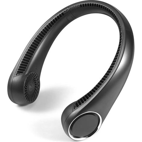 Mini ventilateur de cou BNF0688 USB mains libres 3 vitesses, (NEUF SOUS EMBALLAGE) NOIR (1/5)