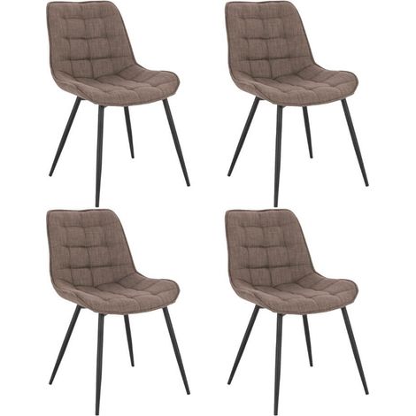 HOME DELUXE - Polsterstuhl IKALO 4er Set - Farbe: Grau / Braun - weiche Polsterung, bis 120 kg belastbar I Küchenstuhl Speisestühle Esszimmerstühle Stuhl Polsterstuhl Esszimmerstuhl Esszimmerstühle (1/5)
