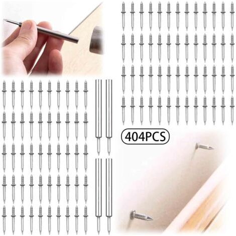 400 PCS Clous Sans Couture à Double Tête Pour Plinthes,Double Clou PlintheClou Double Tete,Clou Pour Plinthe,Avec un outil de douille spécifique à l'ongle