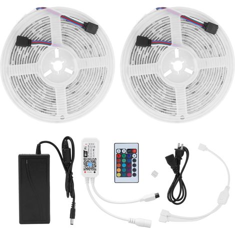 5050 300LED Bande Lumineuse WiFi RGB 10m Flexible IP65 12V US 100-240V Télécommande Couleurs Multicolores (1/5)