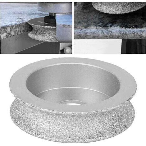 Meule diamantée brasée, Meule résistante à l'usure pour céramique, Verre, Granit, Pierre artificielle (meule concave 1,5) --Crezuo