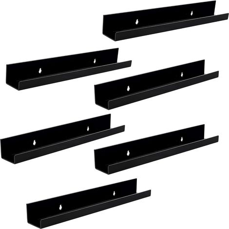 Système de rangement en acrylique - Support mural pour disques vinyles - Présentoir - Support pour disques vinyles - 6 pièces - Noir (1/5)