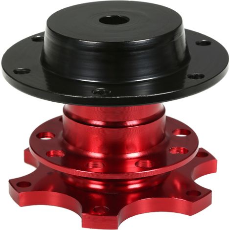 Kit de fixation rapide pour volant de voiture, adaptateur universel rouge pour moyeu de course, kit de fixation rapide (1/4)
