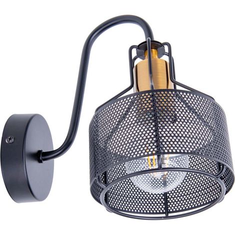 Wandleuchte Wandlampe Flurleuchte Schlafzimmerlampe Metall Schwarz H 23 cm