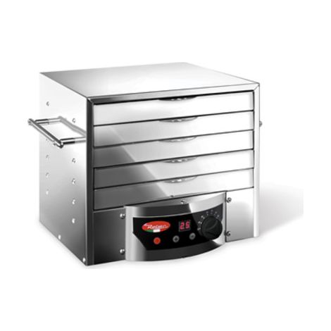 Reber 10080 N Essiccatore Digitale per Alimenti in Acciaio Inox 260 W Controllo Digitale Timer 72 Ore Temperatura Regolabile da 30°C a 70°C 5 Vassoi colore Grigio (1/3)
