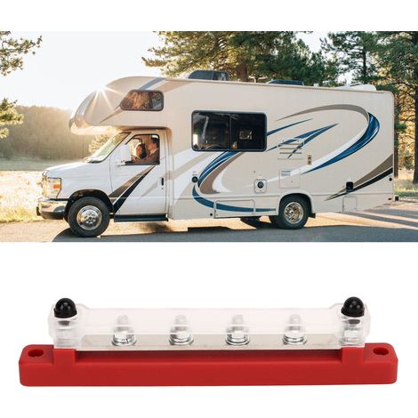 12–48 V DC 150 A Stromschiene für Wohnmobil/Boot, Hochstrom-M6-Anschlussklemmen, 6-poliger Verteilerblock (CP-3123/4), rot (1/5)