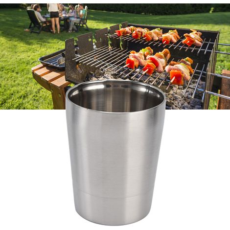 Outdoor-Becher aus Edelstahl 304, ideal für Camping, Picknicks, Grillabende, Bier, Wasser beim Wandern, Tee, Milch oder Kaffee. Naturfarben, kleines Fassungsvermögen 263 ml. (1/5)