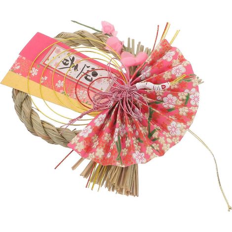 Couronne de paille japonaise à suspendre à la porte (2 pièces) - Décoration de Nouvel An (1/5)