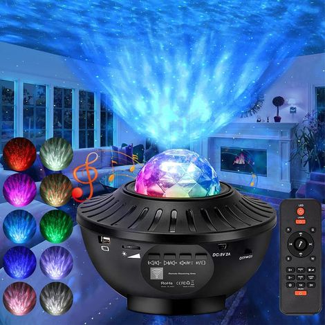 Veilleuse avec projecteur de ciel étoilé et de galaxie, télécommande et musique pour enfants. (1/5)