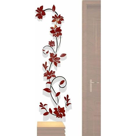 3D Rotin Fleur Peintures Murales pour Salon Chambre Canapé Fond TV Mur Fond Originalité Autocollants Cadeau Décoration Murale Autocollant (59(H) x 17.7(W) inch) (1/5)