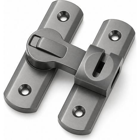 Verrou Loquet Inox sans Perçage pour Porte Coulissante Gris (1/5)