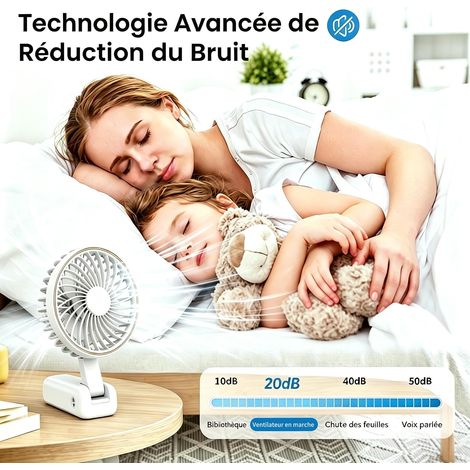 Mini Fan Portable, 4000mah Fan Portable USB, Long Battery, 6 Speeds Fan Quiet Fan of Desk Foldable With Strap For Desk, Yard, Trip, Outdoor (1/3)