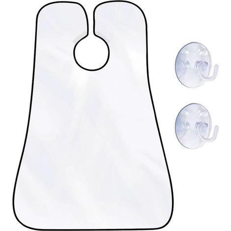 Tablier à barbe - Collecteur de poils de barbe - Chiffon de soin imperméable et antiadhésif - Collecteur de poils de barbe pour le rasage et la taille - Avec 2 ventouses - Cadeau idéal pour hommes - 1 (1/4)