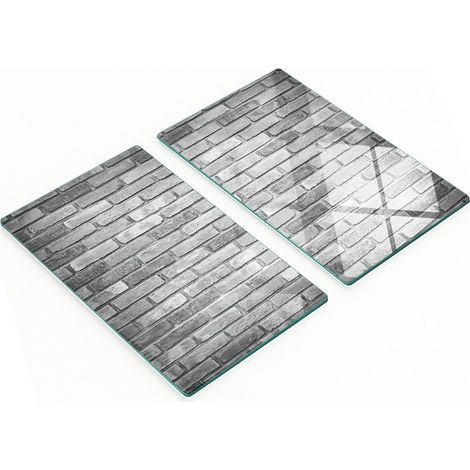 Tablas decorativas de vidrio para cortar y servir, diseño de pared de ladrillo, 2x30x52 cm. (1/5)
