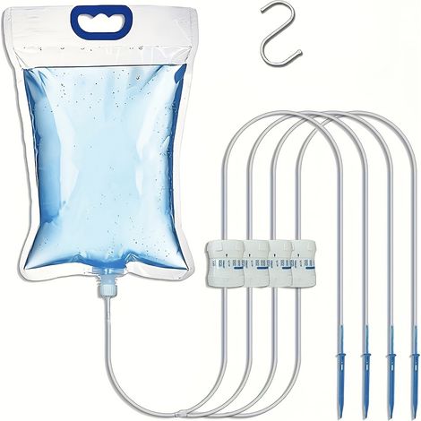 Sac d'irrigation goutte à goutte automatique de 5,2 L, système d'arrosage automatique pour plantes en pot de jardin (1/5)