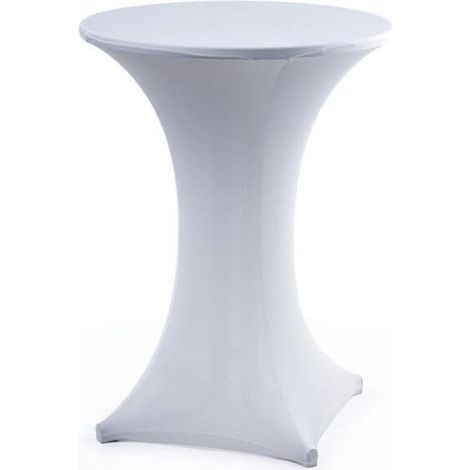 Table à Cocktails Couvre-Table Ronde à Quatre Voies 80×110CM Blanc (1/5)
