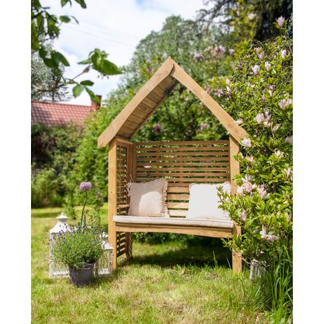 Orio Garden Arbour with Bench - Half Trellis - L158 x W77 x H220 cm - Easy Assembly (1/3)