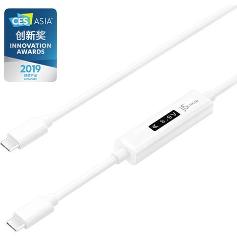 J5 Createj5create JUCP14-N Cavo da USB-C™ 2.0 a USB-C™ con misuratore di potenza dinamica OLED (1/5)