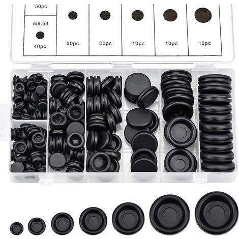 Kit de 170 rondelles en caoutchouc – 7 tailles de 9 à 30 mm – Résistance à la chaleur et à l'huile – Boîte de rangement transparente - 170Pcs (1/5)