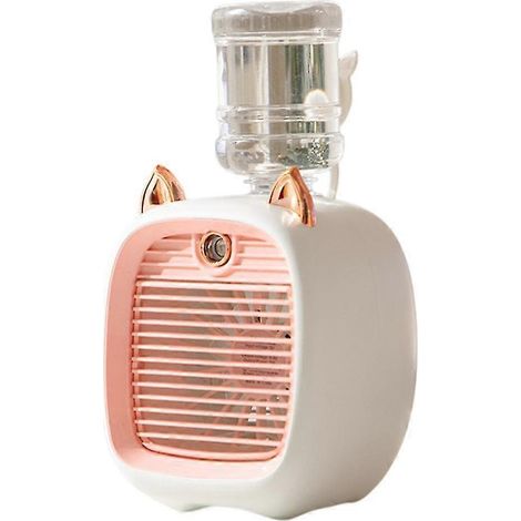 Tragbarer Mini-Klimaanlagenventilator, USB-Luftkühler, Ventilator, Luftbefeuchter, 3 Geschwindigkeiten, 2 Modi, Sprühkühler zum Ausschalten (1/5)