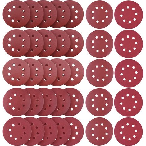 35pcs 125mm Sanding Discs, Sandpaper, Grit 320/400/800/1000/1200/1500/2000 for Sanding/Polishing/Rust Removal for 8-Hole Random Orbital Sander (1/5)