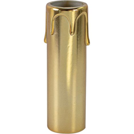 Fourreau de bougie plastique doré E14, haut. 85mm - Tibelec (1/3)