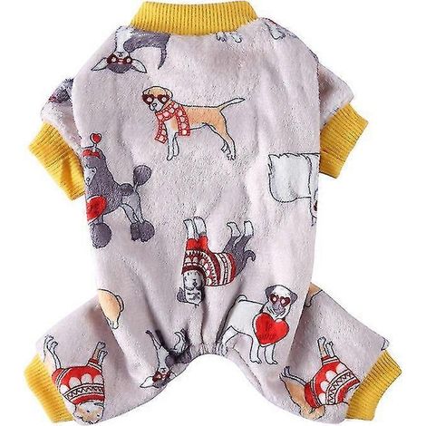 Pijama navideño de invierno para perros pequeños Shih Tzu Yorkshire, mono de forro polar suave para cachorros y gatos, ropa para mascotas 10 (1/5)