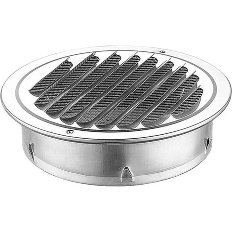 Rejilla de ventilación redonda para campana extractora, rejilla de ventilación de aire de 120 mm, acero inoxidable, ideal para cocina y baño (1/5)